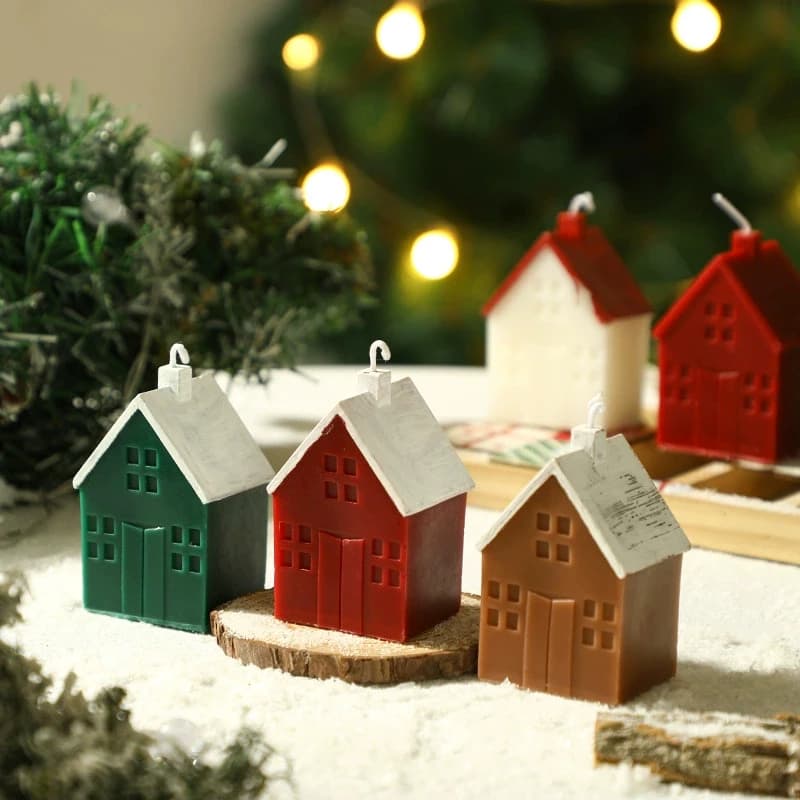 House shape silicone mold candle mold for candle making Christmas candle mold home decor