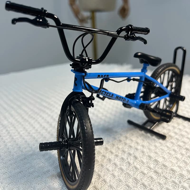 1:8 Mini alloy bicycle model with die-cast carrier metal decoration mountain finger blue simulation bike gifts boys toys