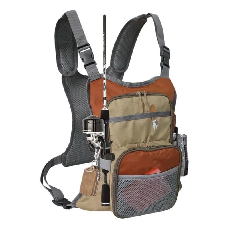 Waterproof Fishing Chest Bag, Large Capacity Tackle & Rod Storage Lightweight Vest Pack for Wild Fly Fishing
