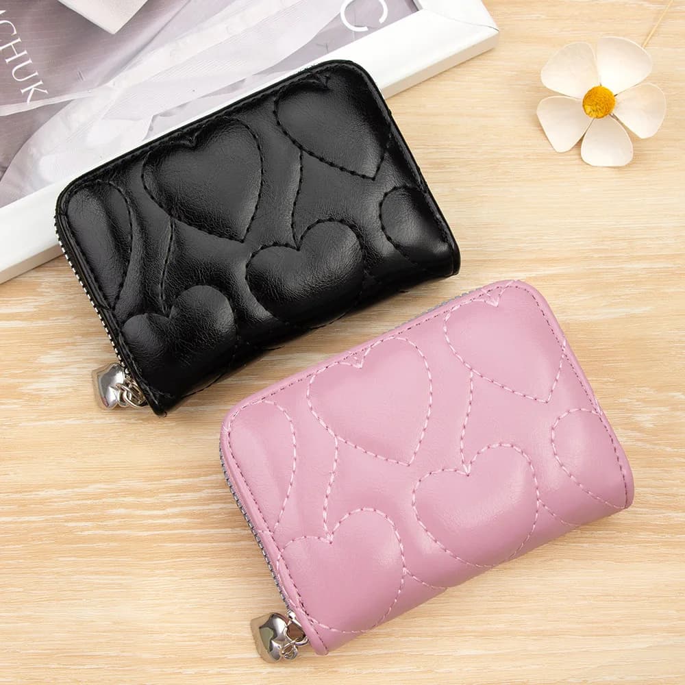 Men's PU Leather Accordion Card Holder with Zipper Closure and Multiple Card Slots Small Wallet for Daily Travel Essentials
