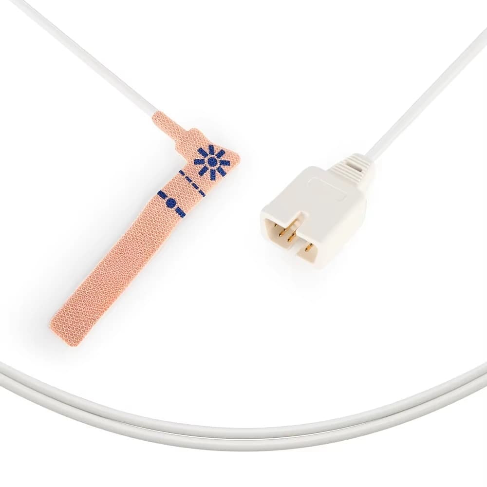 Pulsatile Oximeter Probe for Adults/Neonates, Disposable, Latex-free, Nonwoven Fabric, Spo2 Probe with 0.9M PVC Cable, EOS Class II
