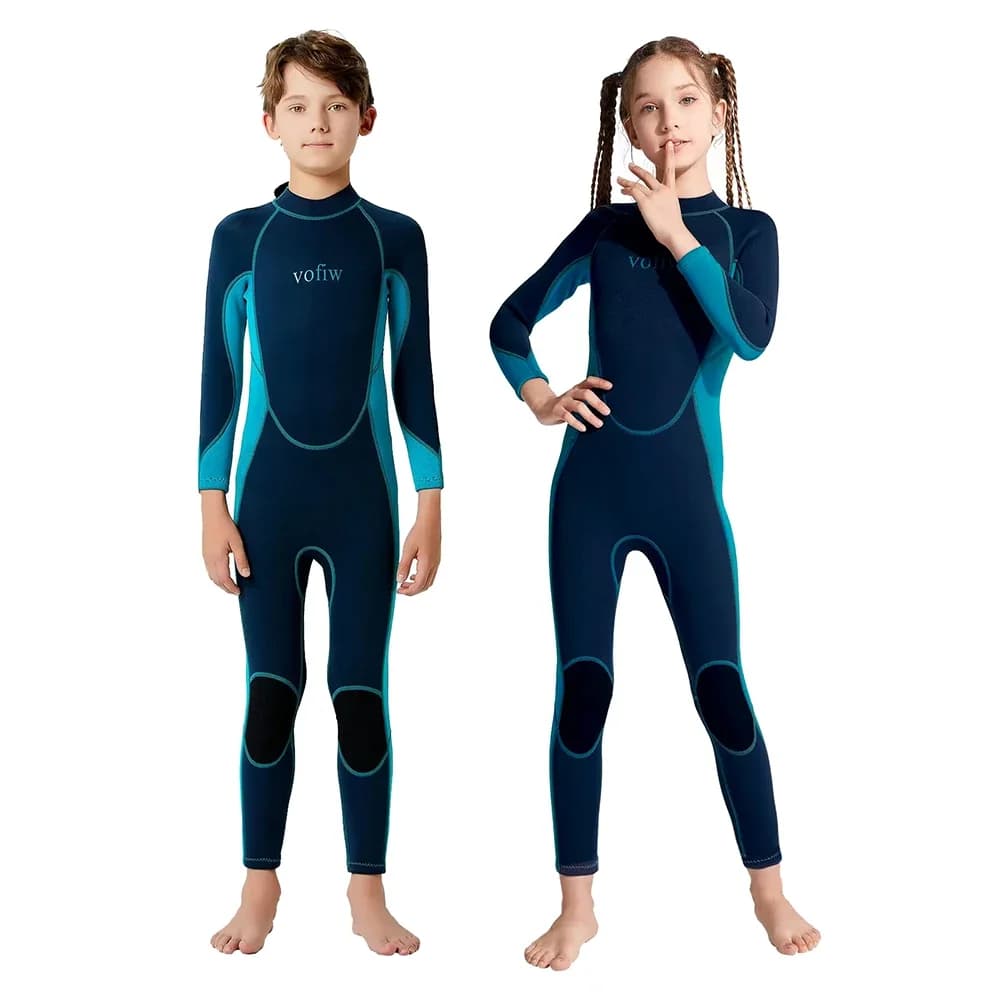 3 mm neoprene mute for children Rear hinge Surf Snorkeling Swimwear Long sleeves Boys Girls Kids Water sports Swimwear