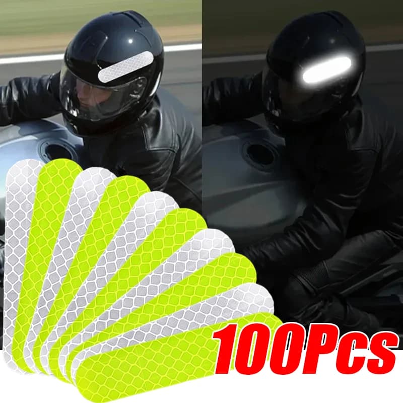 10-100 reflective warning helmet bike safety night guide decorative strips bicycle sticker bike decals for car
