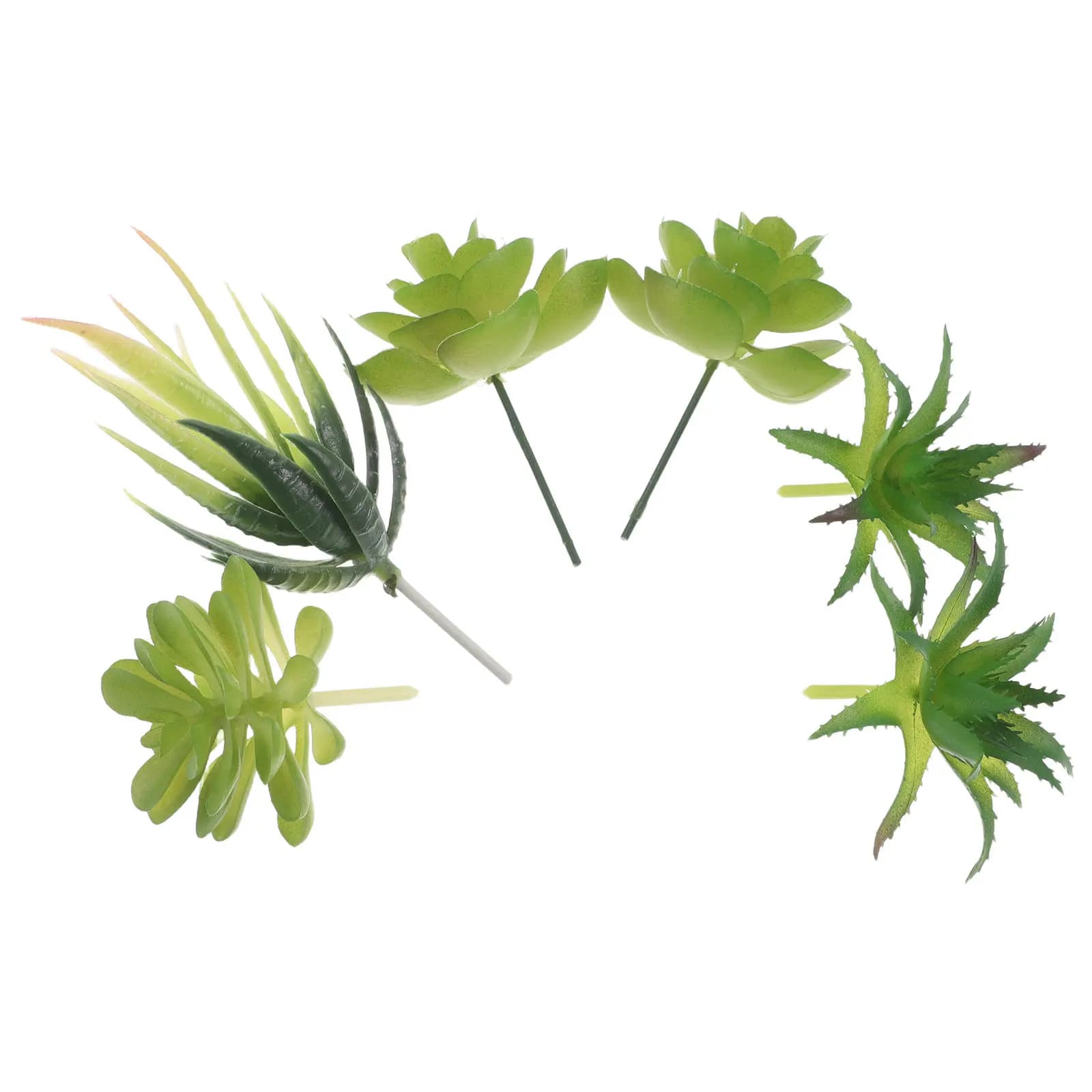 6Pcs Artificial Succulent Plants Mini Plastic Potted Decorative Faux Small Succulents Indoor Office Desk Home Party Greenery