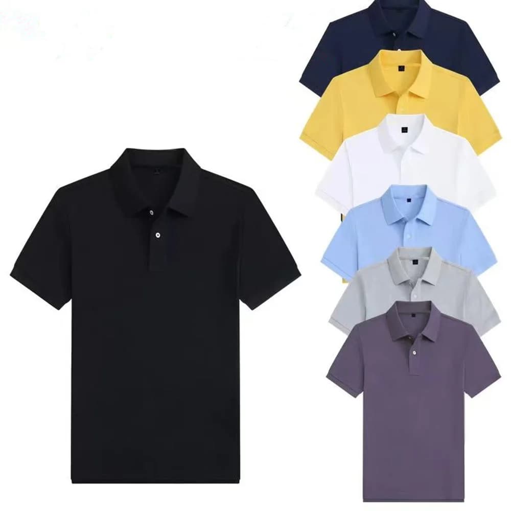 2026 New Men's Casual and Fashionable Simple Collared Short Sleeved Polo Shirt Summer Comfortable Breathable and Versatile Top