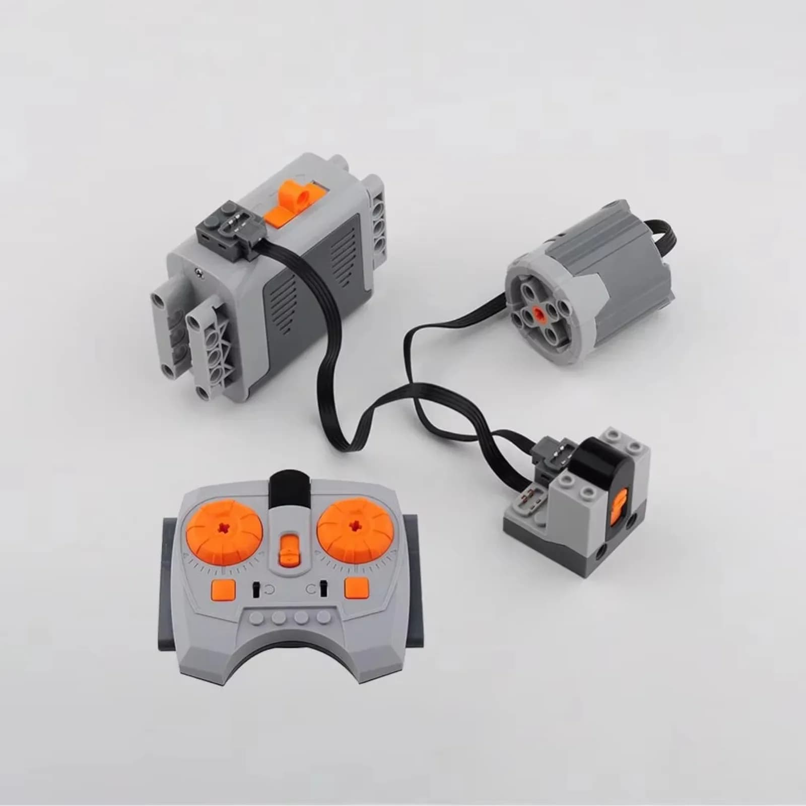 Kit telecomando ricevitore IR MOC 5 in 1 con 2 motori M e custodia per batteria AA per modelli di edifici MOC PF Set di parti PF in mattoni