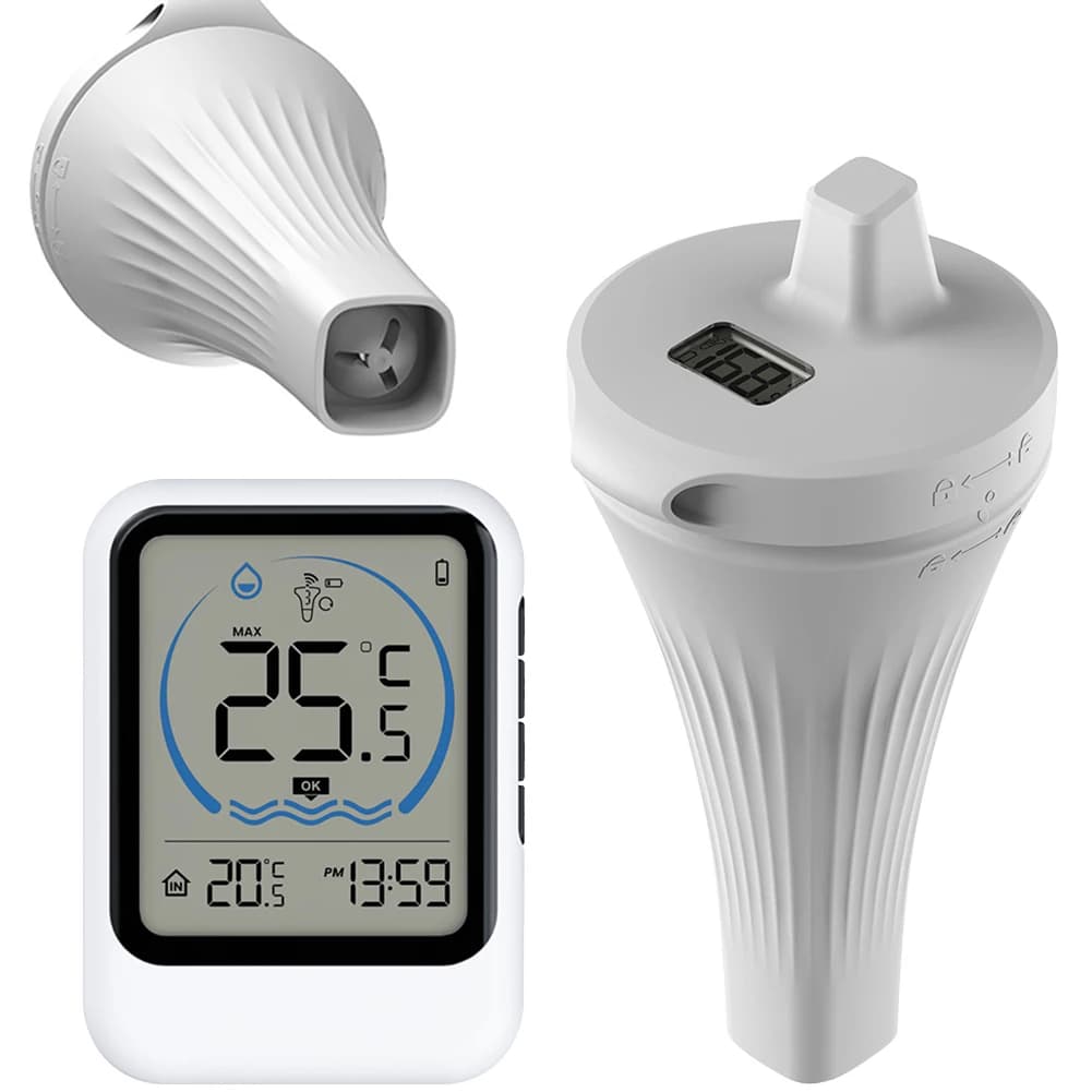 Waterproof IPX7 Pool Floating Thermometer, Wireless Temperature Monitor for Swimming Pools