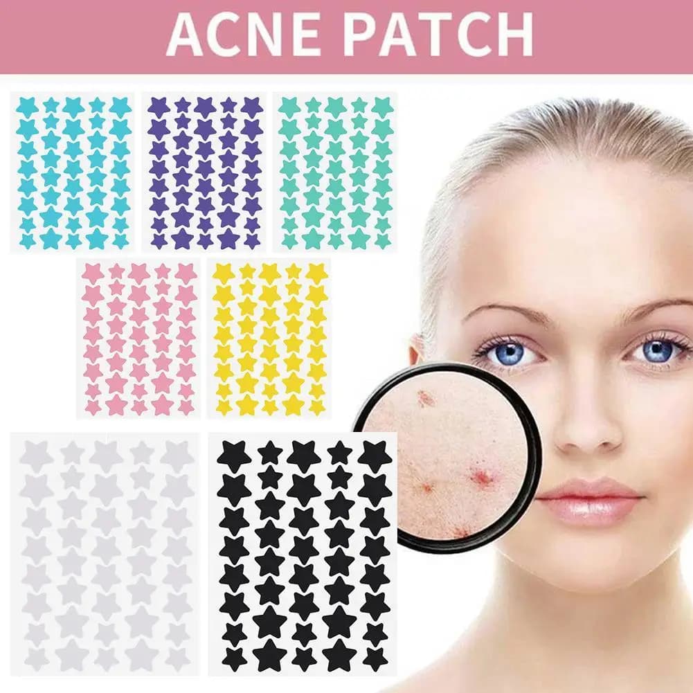 Patch per Acne/brufoli a stella, Patch per copertura assorbente per l'acne a forma di stella gialla, idrocolloide invisibile per punti Acne viso