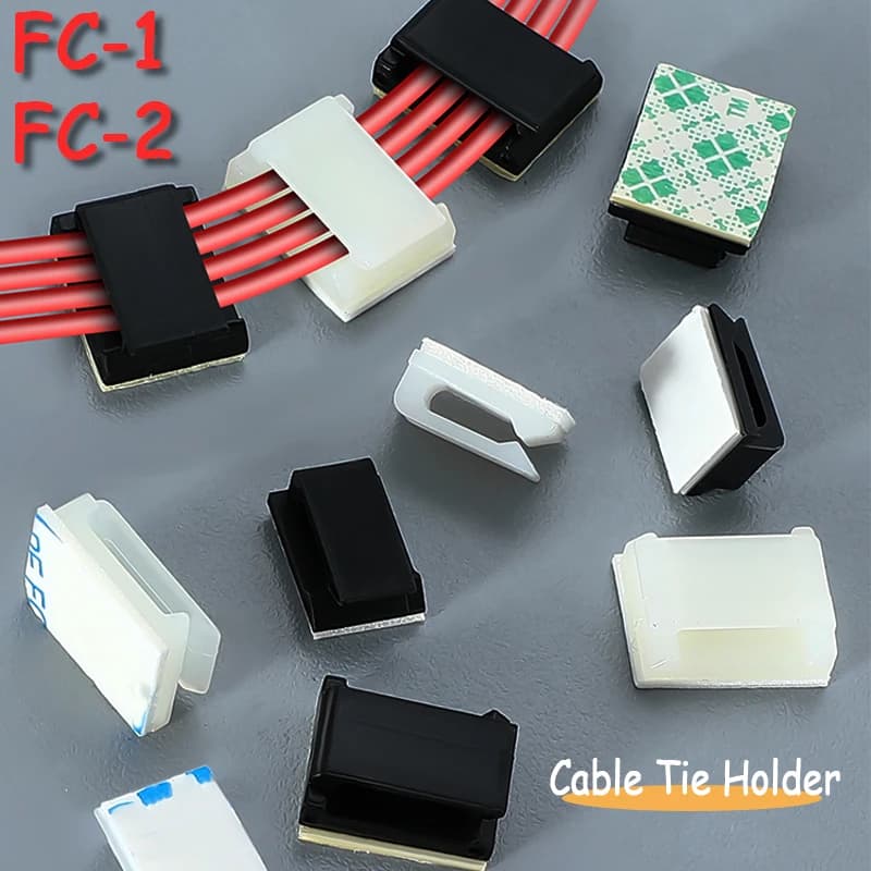 20/50pcs Clip autoadesive per la gestione dei cavi Organizzatori dei cavi Fascetta per cavi Fix Accessori autoadesivi Gestione dei morsetti di fissaggio