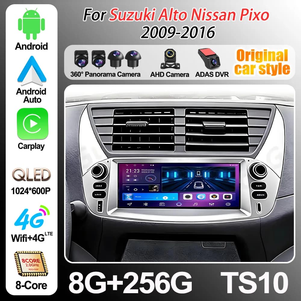 7" Car Radio For Suzuki Alto Nissan Pixo 2009-2016 Android 16 Stereo Head Unit Multimedia Video Player Gps navigation 8Core 2din