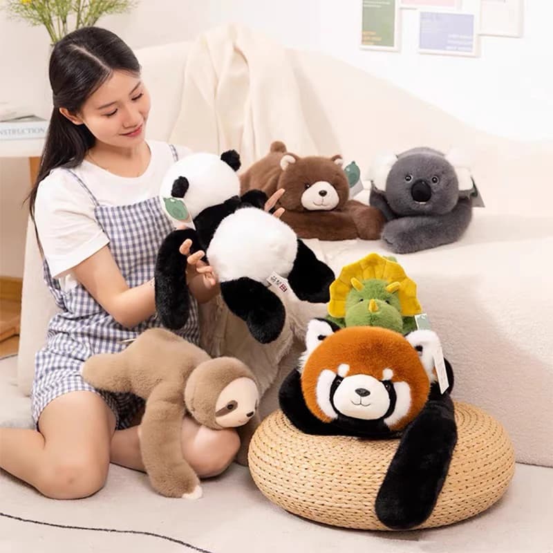 Peluche ponderati a forma di animali che si appoggiano sul retro per alleviare l'ansia e favorire il sonno, morbidi giocattoli di peluche.