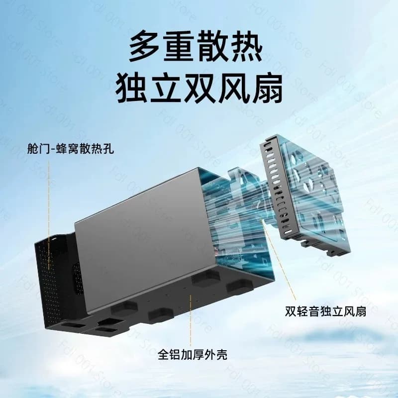 4 Bay RAID External Hard Drive Enclosure with HDMI Port 3.5'' Type-C to SATA HDD SSD Enclosure Support 7 RAID Mode