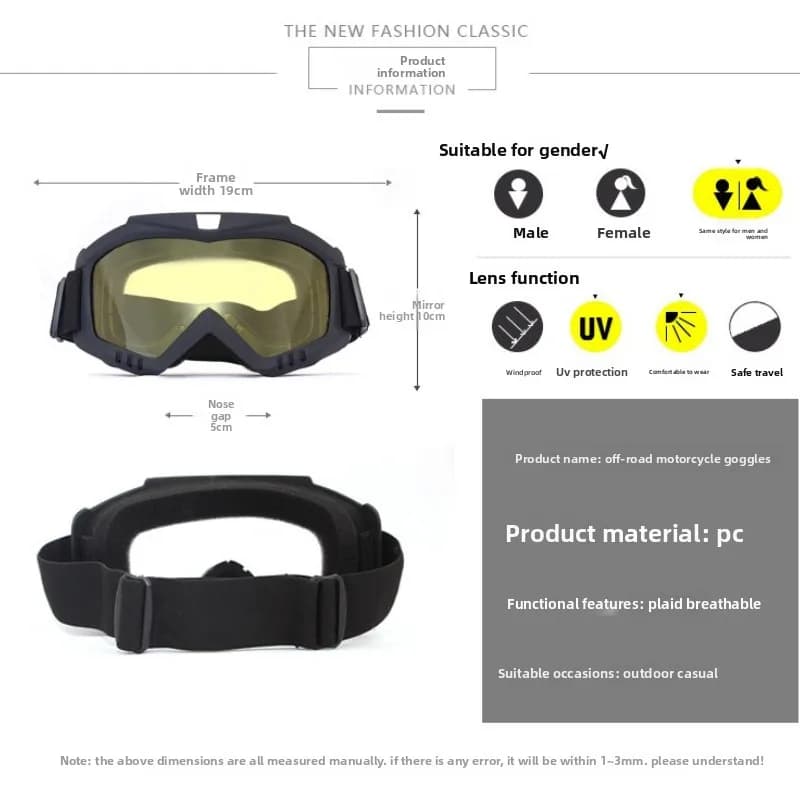 Cycling Dustproof Adjustable Motorcycle Eyewear Outdoor Riding Climbing Sunglasses Sport Windproof Mask Ski Goggle Fishing Glass