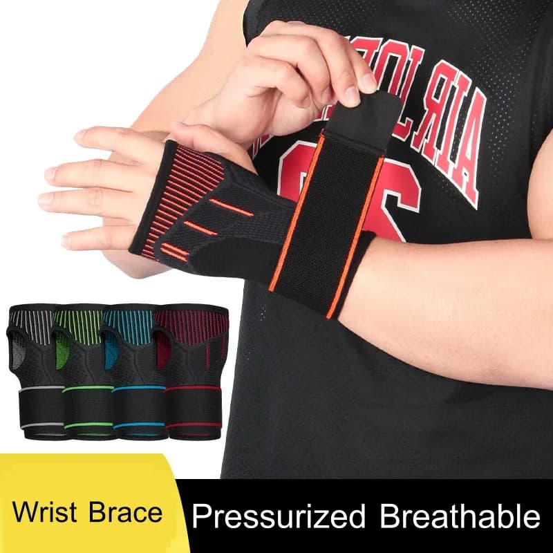 Supporto per polso a compressione da 1/2 pezzi per fitness, sollevamento pesi, palestra, supporto per polso, benda traspirante, fascia per polso per alleviare il dolore articolare