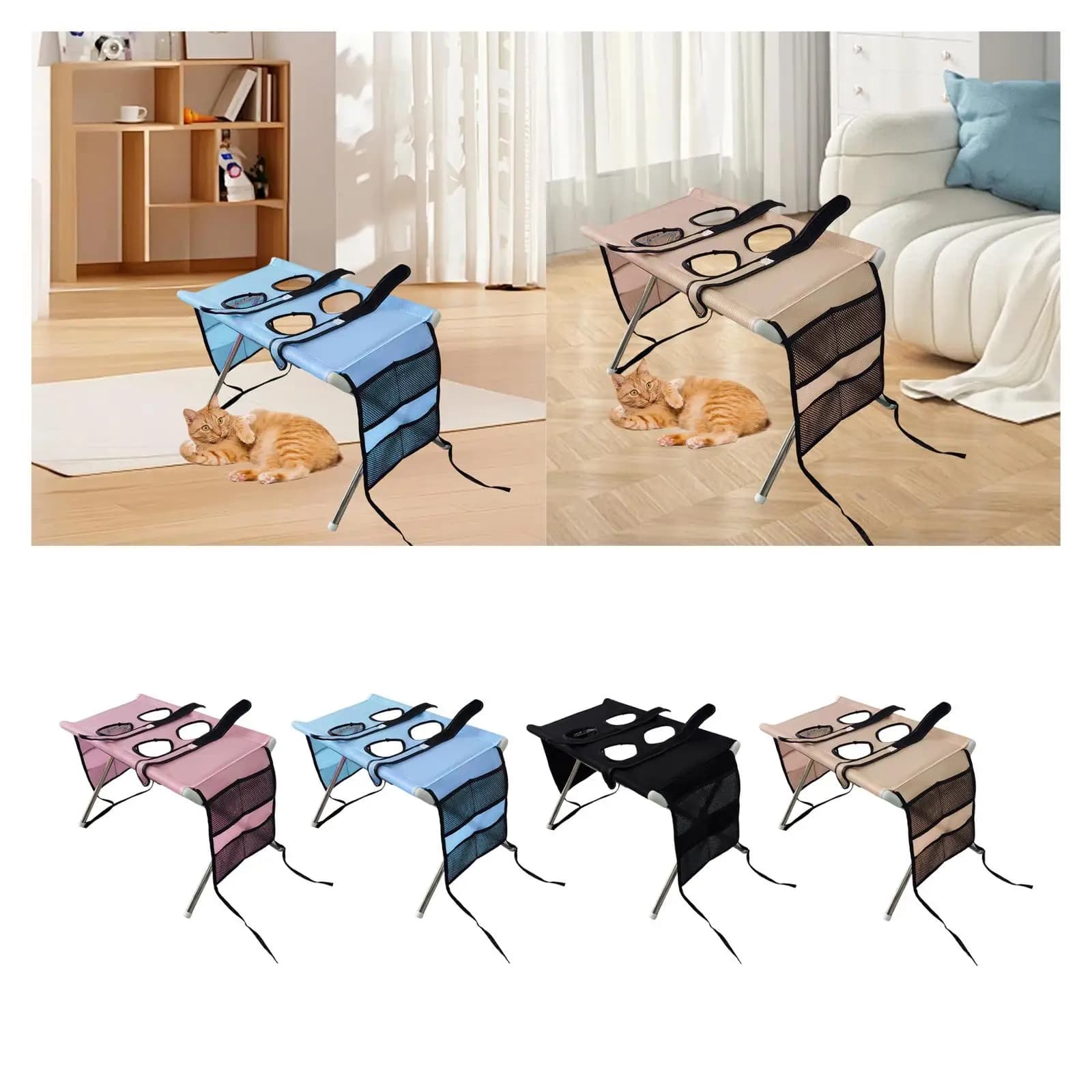 Pet Grooming Table with Strong Fix Straps Mesh Breathable Frame for Cats Dogs Bathing Salon Supplies