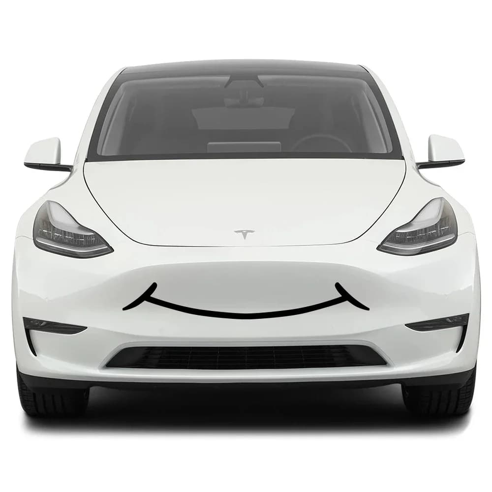 Smile Happy Day adesivi paraurti anteriore adesivo per Auto per Tesla Model 3 Y X S decalcomanie in PVC per Auto pellicola in vinile impermeabile accessori Auto