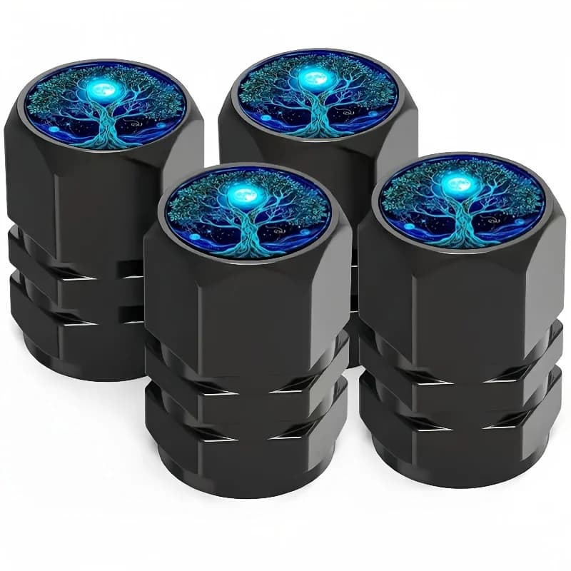 2026New4pcs Tree of Life Pattern Design, Car Tire Valve Cover, Car Tire Cap Cover, Universal Suitable for Motorcycles, Trucks, and Bicycles