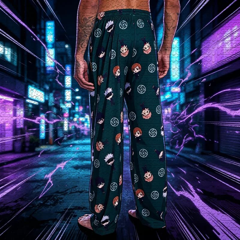 Summer New Jujutsu Kaisen Comic Quick Dry Pants Chibi Anime Full Print Loose Sleep Trousers Unisex Home Lounge Pajama Pants Y2k