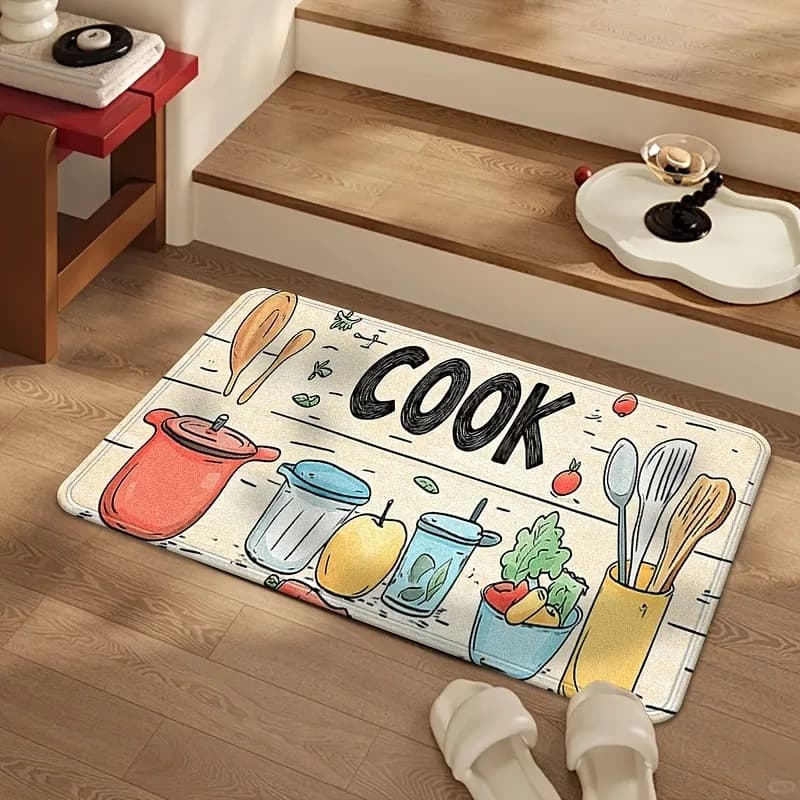 1PC modello cuoco tappeto da cucina tappetini antiscivolo design pop tappeto da bagno tappeto da bagno per la casa lavello lavanderia arredamento