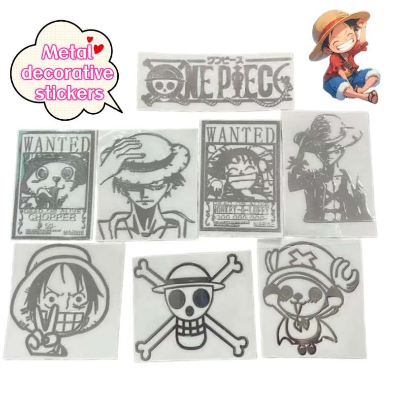 New One Piece Luffy Chopper Nami Metal Sticker Decoration Creative Personality DIY Laptop Mobile Phone Computer Card Sticker