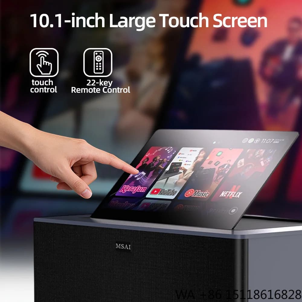 Professional All-In-One Smart Screen Android Karaoke Machine with 10.1" Touchscreen Home Jukebox High Quality Sound Support OEM