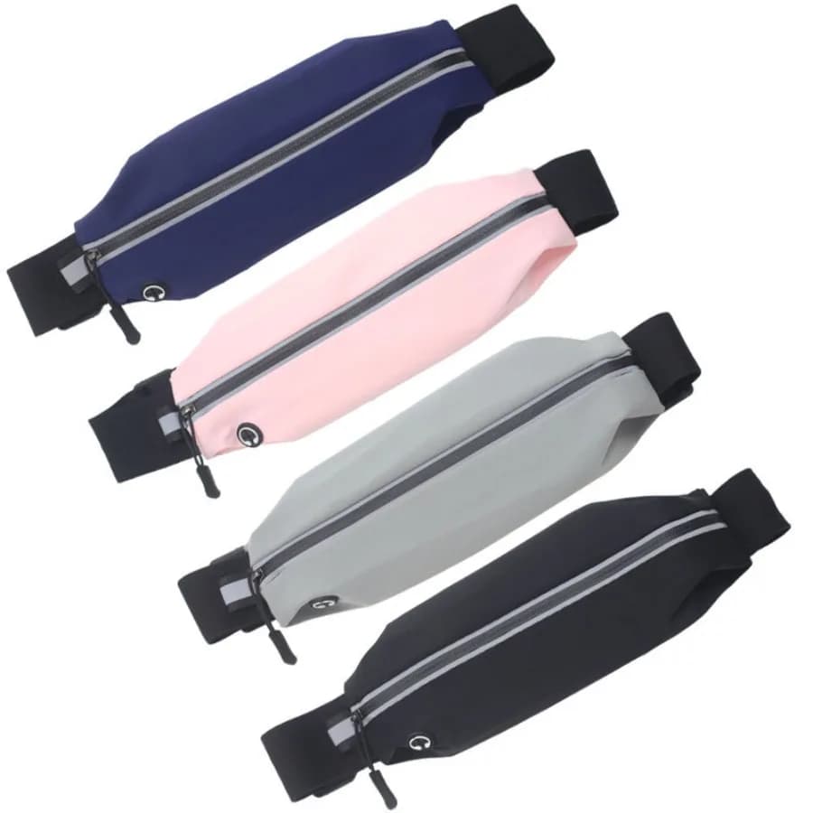 【Nuovo arrivo】Cintura da corsa resistente all'acqua, marsupio sottile per il fitness con striscia riflettente, borsa sportiva regolabile per jogging, escursionismo e palestra