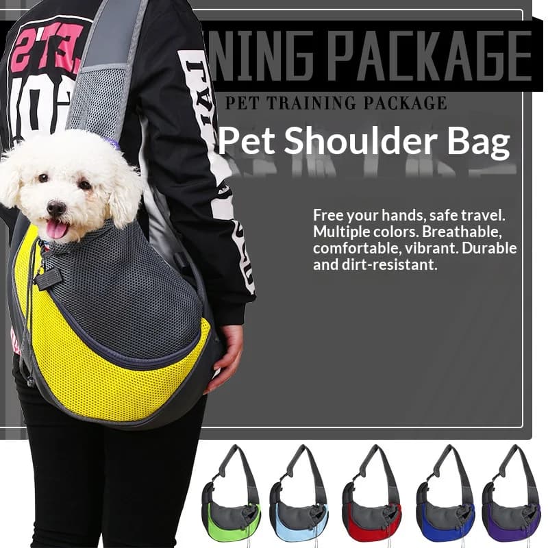 Borsa per animali portatile e traspirante, a spalla singola, a tracolla, per animali domestici, pratica zaino da esterno per cani e gatti