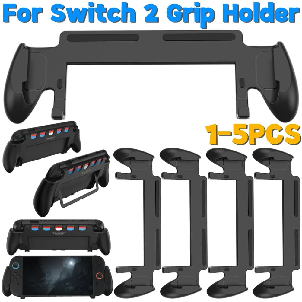 Supporto per impugnatura Switch 2 con 5 slot per giochi, custodia portatile antiscivolo per console Nintendo Switch 2, accessori