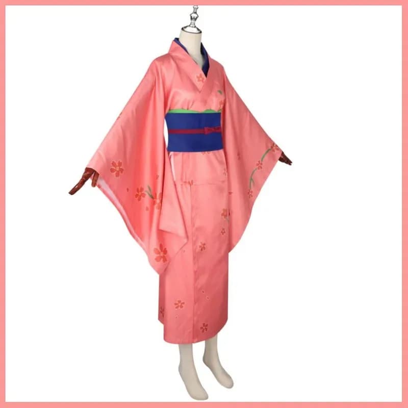 Anime Gintama Shimura Tae Costume Cosplay Parrucca Giapponese Rosa Kimono Abito Accappatoio Zoccoli Donna Adulta Kawaii Vestito di Halloween 5ftu ^