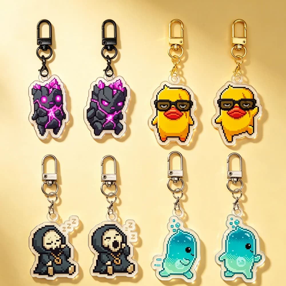 for Fort Sprite Duck Earth Water Ghost Game Peripheral Acrylic Keychain Backpack Accessories Ornament Exquisite Festival Gift