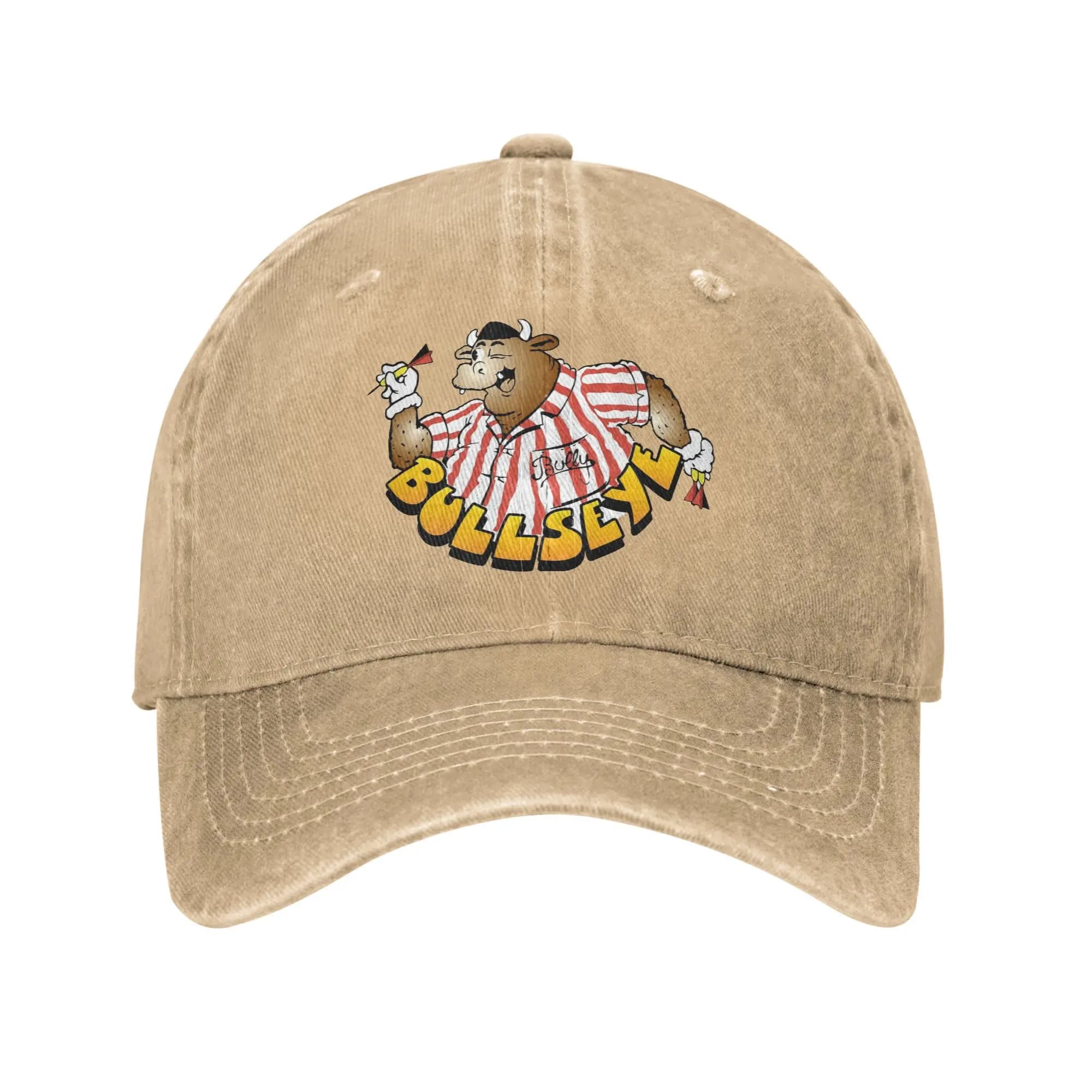 Bullseye Retro Darts Bully Moo Berretti da baseball per uomo Donna Distressed Denim Sun Cap Gioco Outdoor Non strutturato Berretti morbidi Cappello
