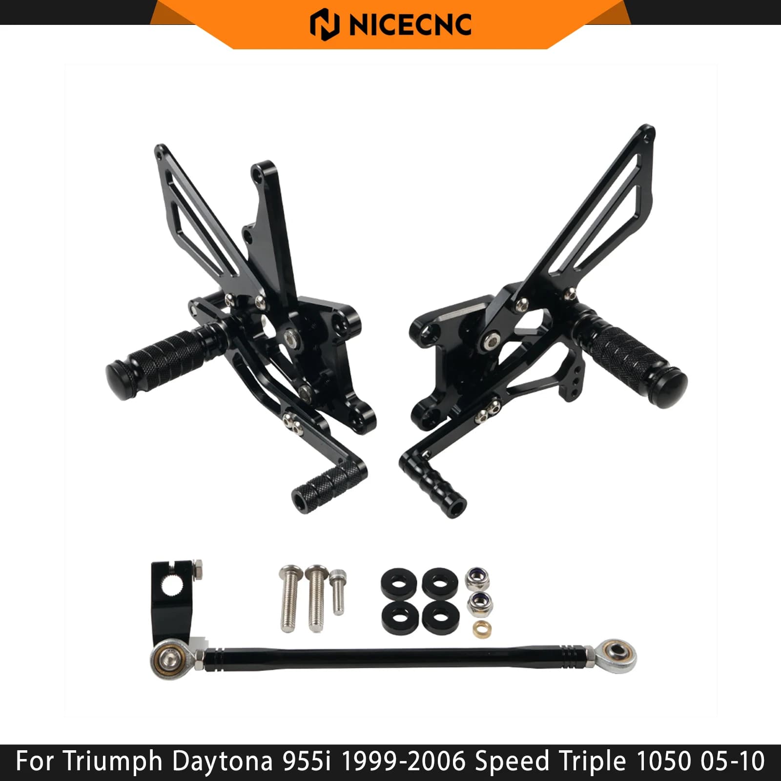 Per Triumph Daytona 955i 1999-2006, Speed Triple 1050 05-10, Speed Triple T509, Daytona T595: Pedane Regolabili con Leva Cambio