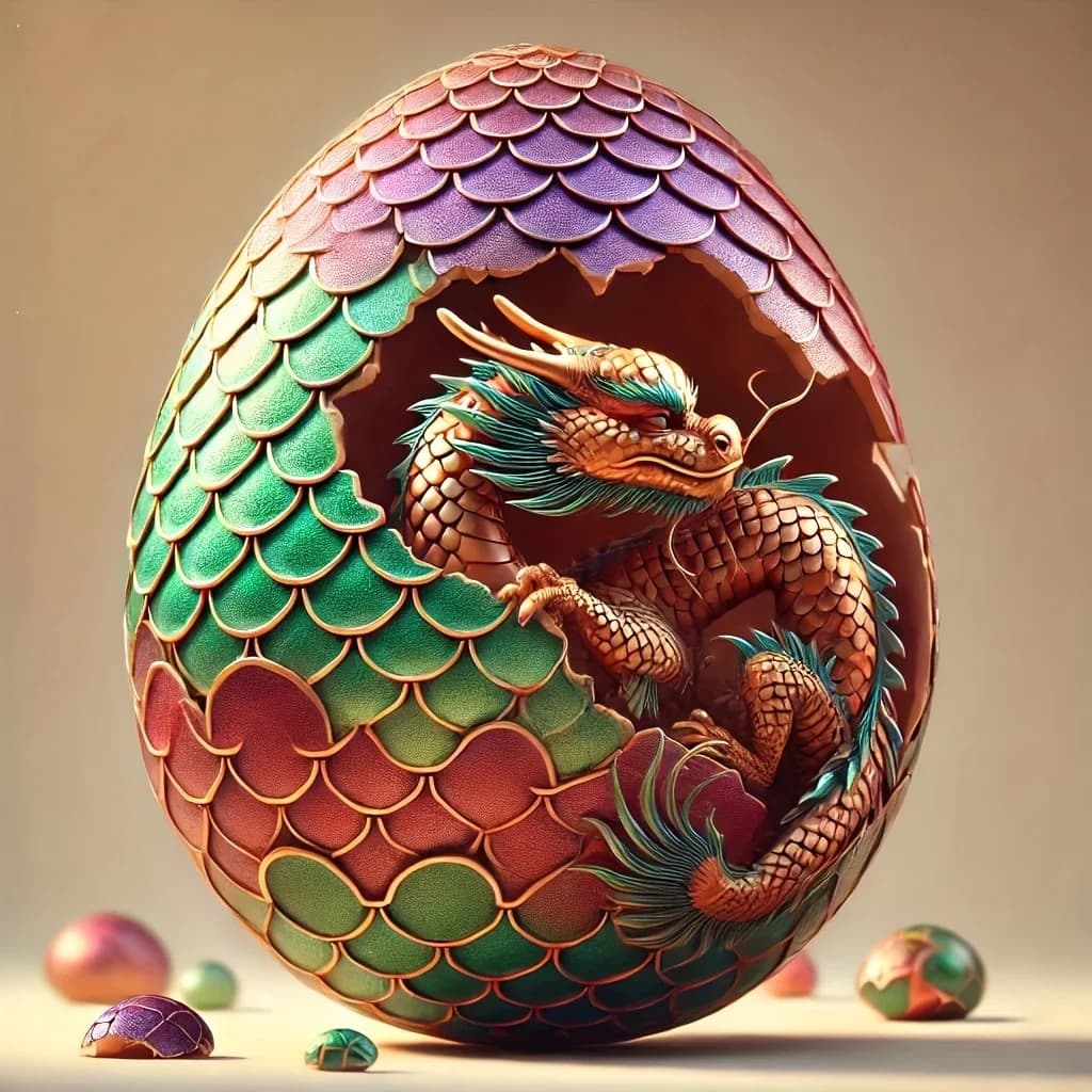 Statua di Uovo di Drago Stampata in 3D con Drago Flessibile all'Interno, Decorazione per Scrivania e Casa, Regalo per Amici