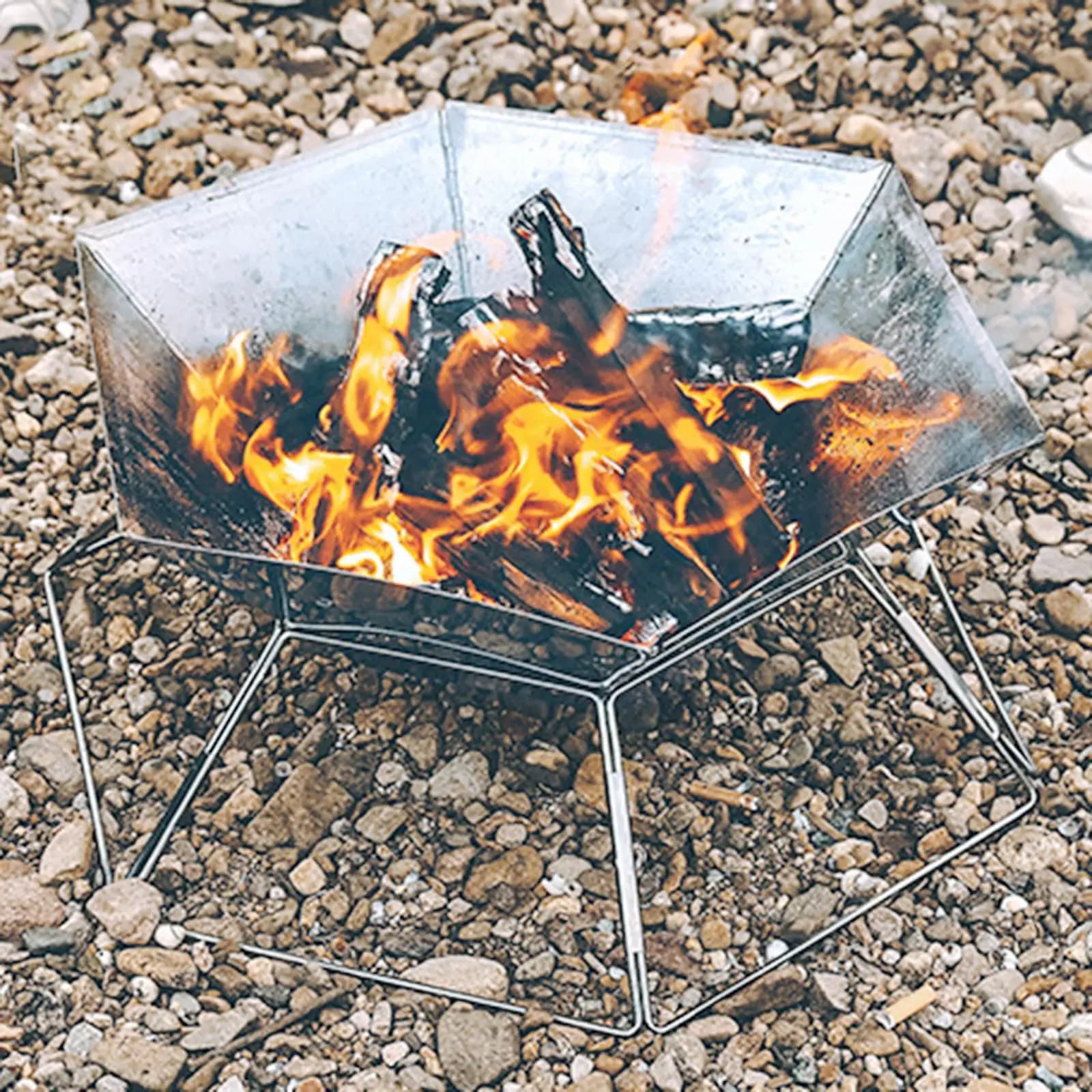 Outdoor Camping Grill Portable Fire Stainless Steel with Carrying Bag for BBQ Travel Barbecue Picnic