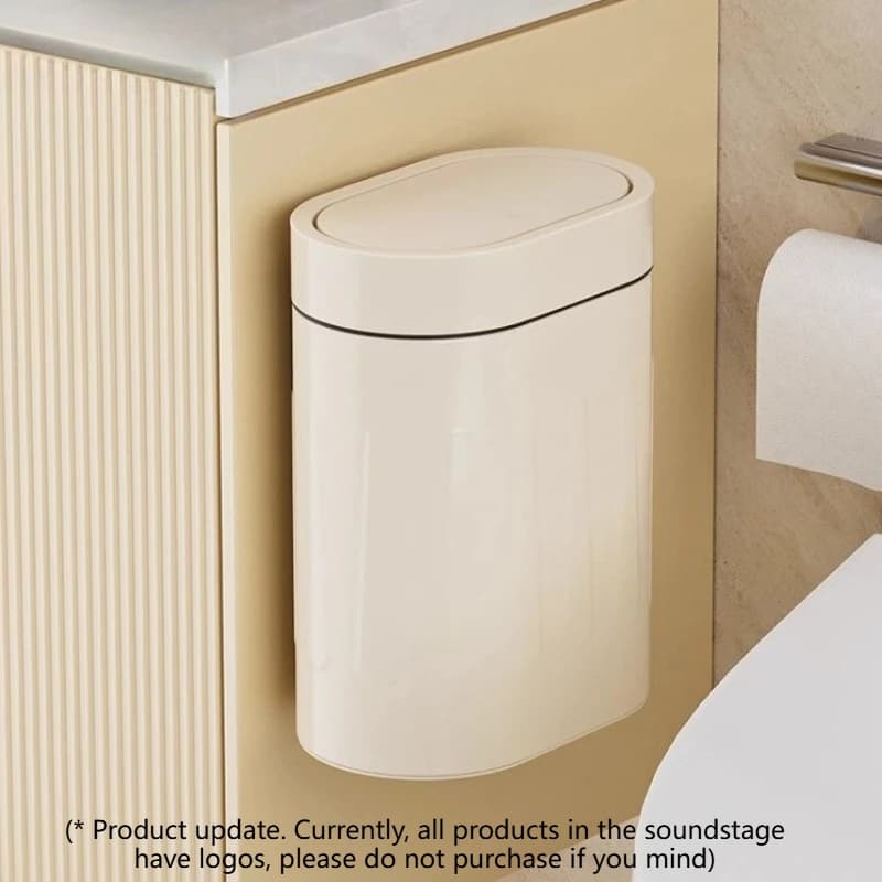 Cestino per Rifiuti da Bagno Portatile, Contenitore per Rifiuti da Parete, Cestino Minimalista da Cucina con Apertura a Pressione, Design Creativo in Metallo