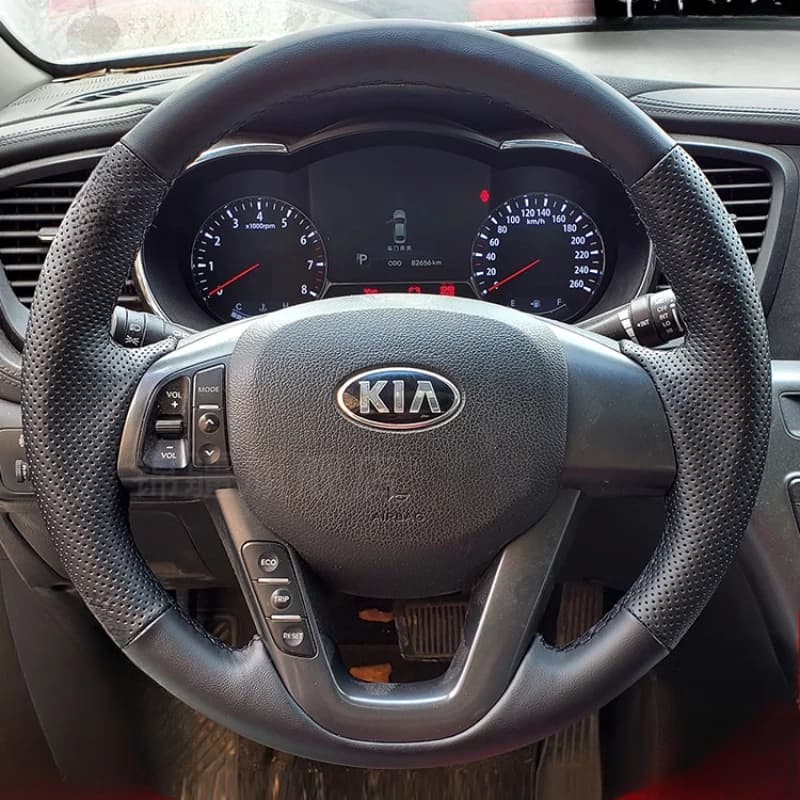 100% suitable for Kia K5 Optima 2008-2013 Car cover in real leather black non-slip hand sewn