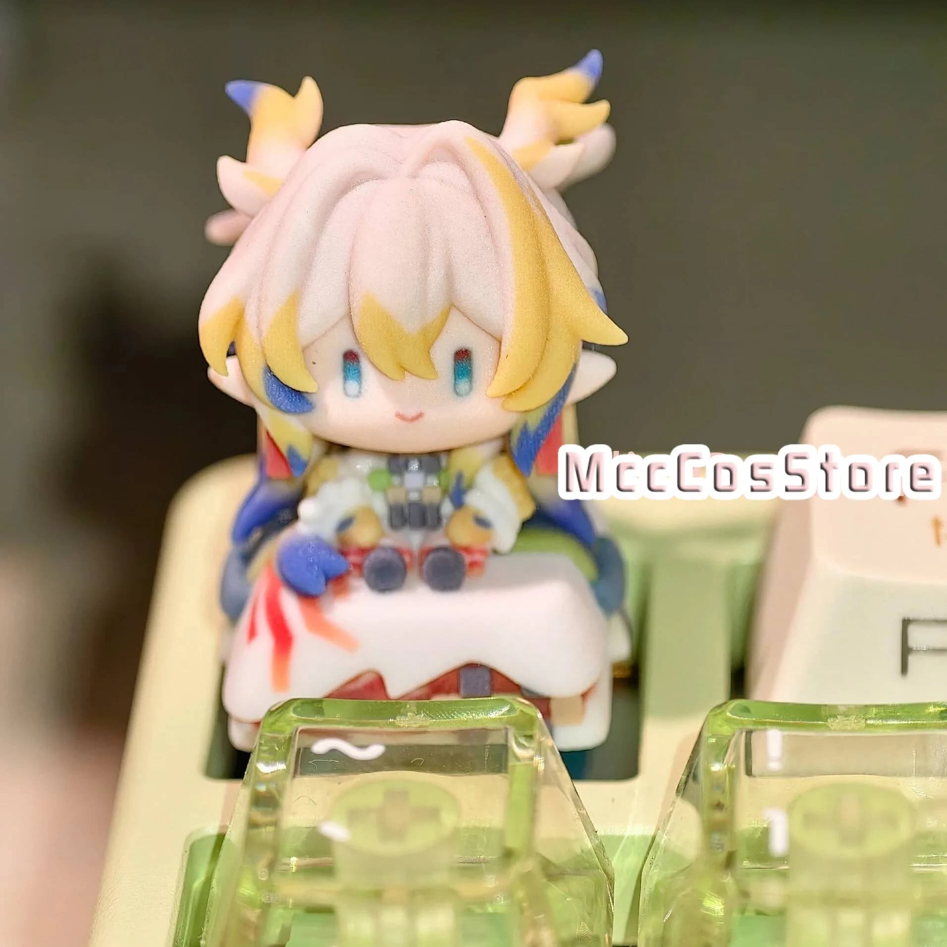 Arknights Shu Silverash Chongyue Acg Zuole Kawaii Mini Keycap Decorazione per Tastiera Meccanica Regalo di Compleanno per Fan Anime Natale Cosplay