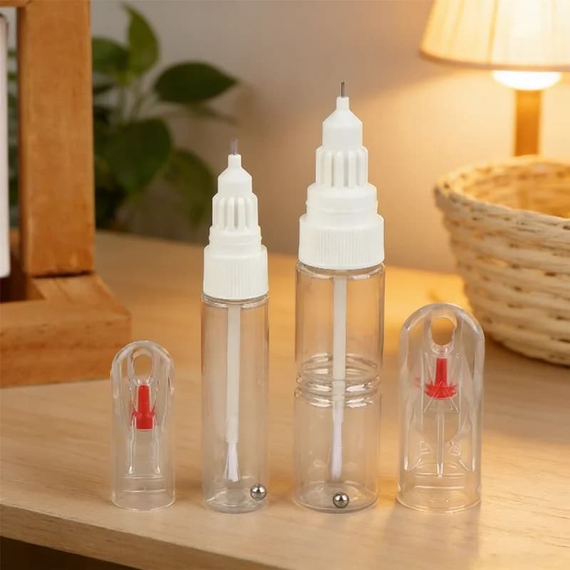 Nail Art Pen for Double Use 1/5 Pieces Nail Tools Set: Fine Toe Brush and Dotting Tool, Empty Nail Bottle for Nail Polishing and Drawings, Fai-da-Te Kit for Nail Design
