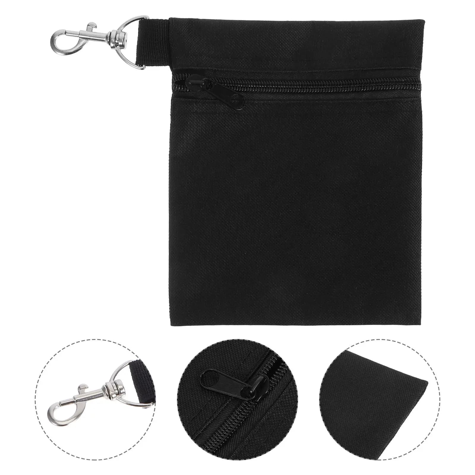 2 Pezzi Porta Tee da Golf in Nylon Leggero e Resistente all'Usura con Chiusura a Cerniera e Clip a Moschettone Girevole, Borsa da Cintura per Accessori da Golf