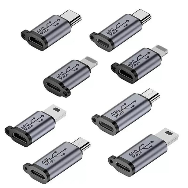Connector TypeC female to Mini USB/Type C female to Micro USB/Micro USB female to C type/Micro USB female to Mini USB