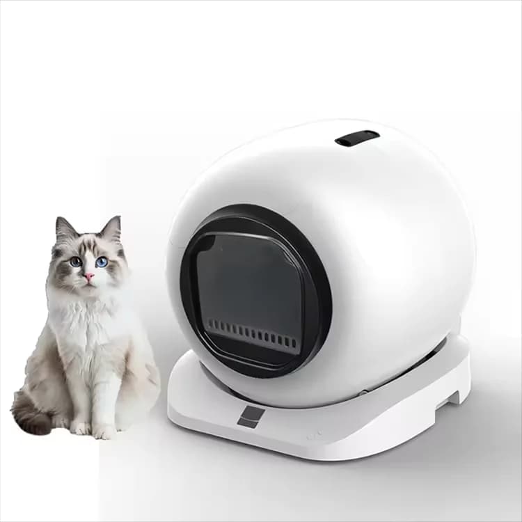 Large Capacity 65L Automatic Smart Silver Ion Eco-friendly Stainless Steel Cat Litter Box Quadrate Shape Accessory