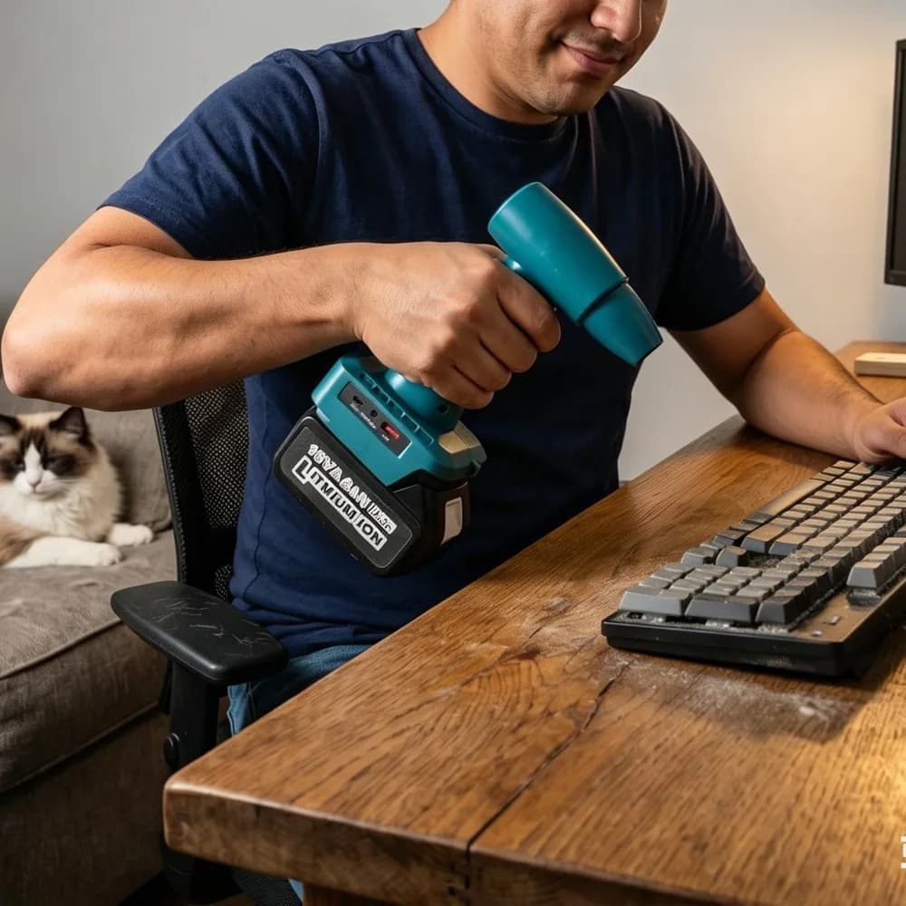 Soffiatore d'Aria Senza Fili per Batteria Makita 18V Li-ion con Uscita Type-C e USB, Rimozione Polvere e Neve, Asciugacapelli (Batteria NON Inclusa)