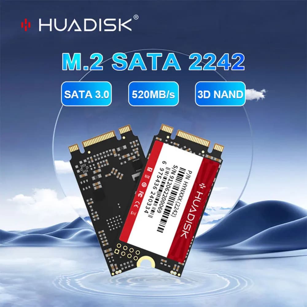 HUADISK M.2 SATA SSD 128 GB 256 GB Unità a stato solido interne M2 NGFF 2242 Disco rigido da 1 TB 2 TB 512 GB per Thinkpad desktop