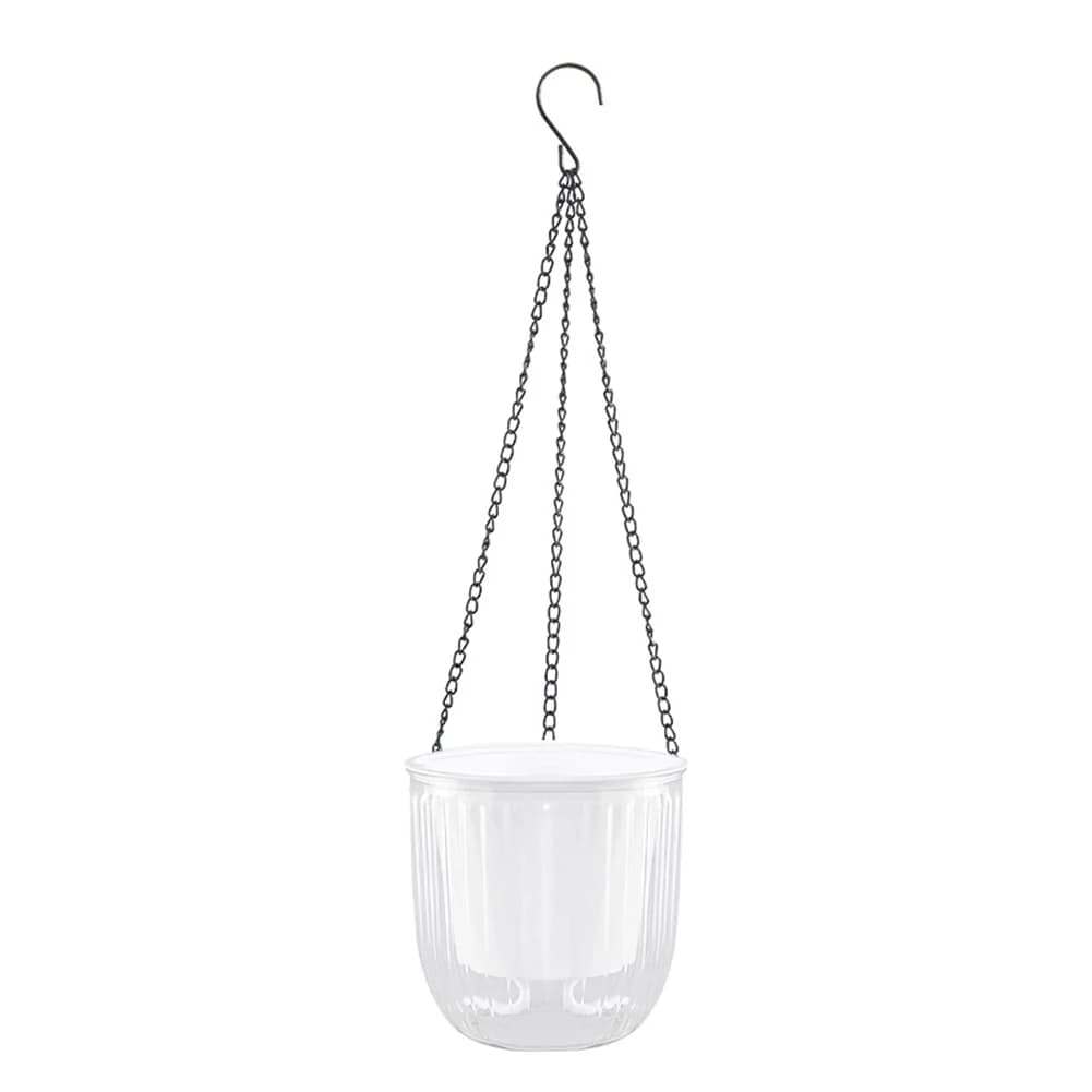 Vaso da fiori trasparente estetico Cestino decorativo sospeso Sistema di drenaggio efficace Sistema di corda di cotone per vaso da fiori sospeso