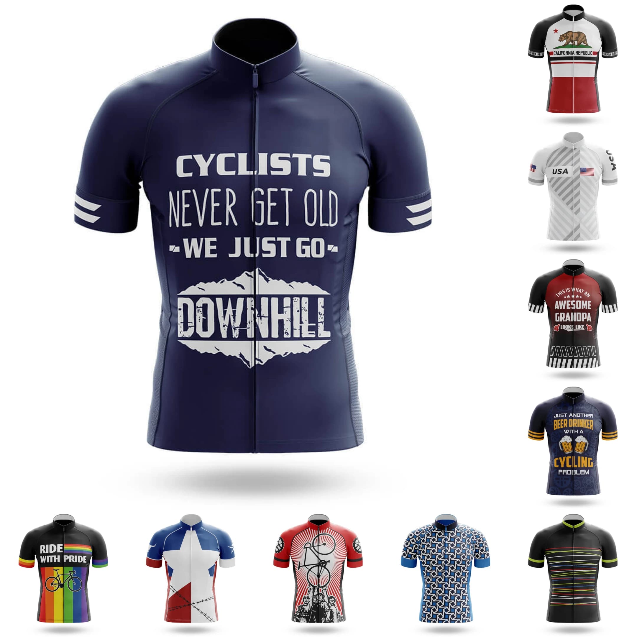 Never Get Old Cycling Jersey Clothes Mtb Male Clothing Equipment Professional Shirt Shorts Men Jumper Summer Bike Jersey Bib