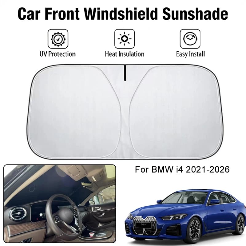Parasole per Parabrezza Anteriore Auto per BMW i4 2021-2026, Protezione UV e Isolamento Termico, Accessori per Interni Auto