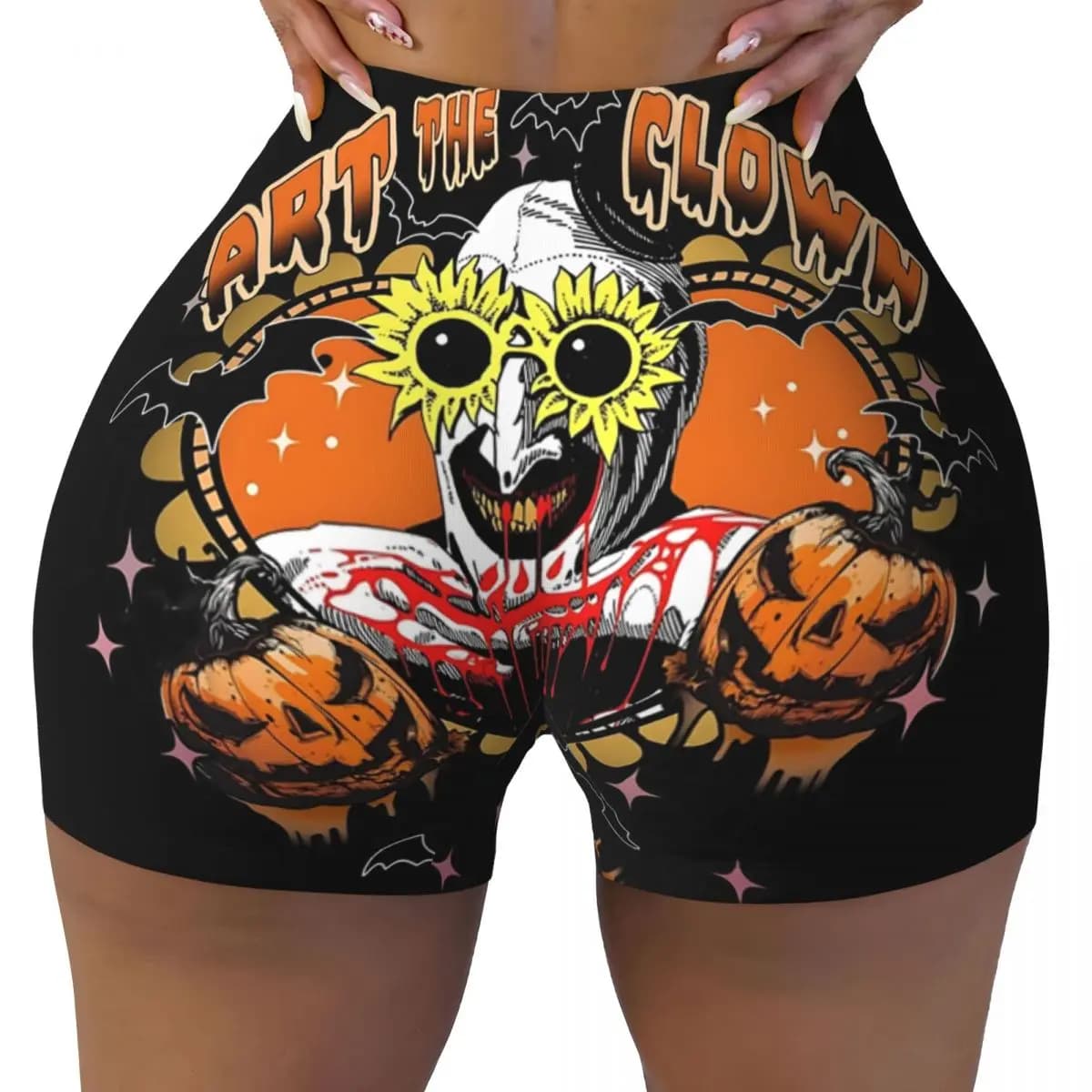 Pantaloncini da allenamento personalizzati Clown Happy Holliday Halloween Terrifiers Pantaloncini da yoga da corsa per palestra da donna
