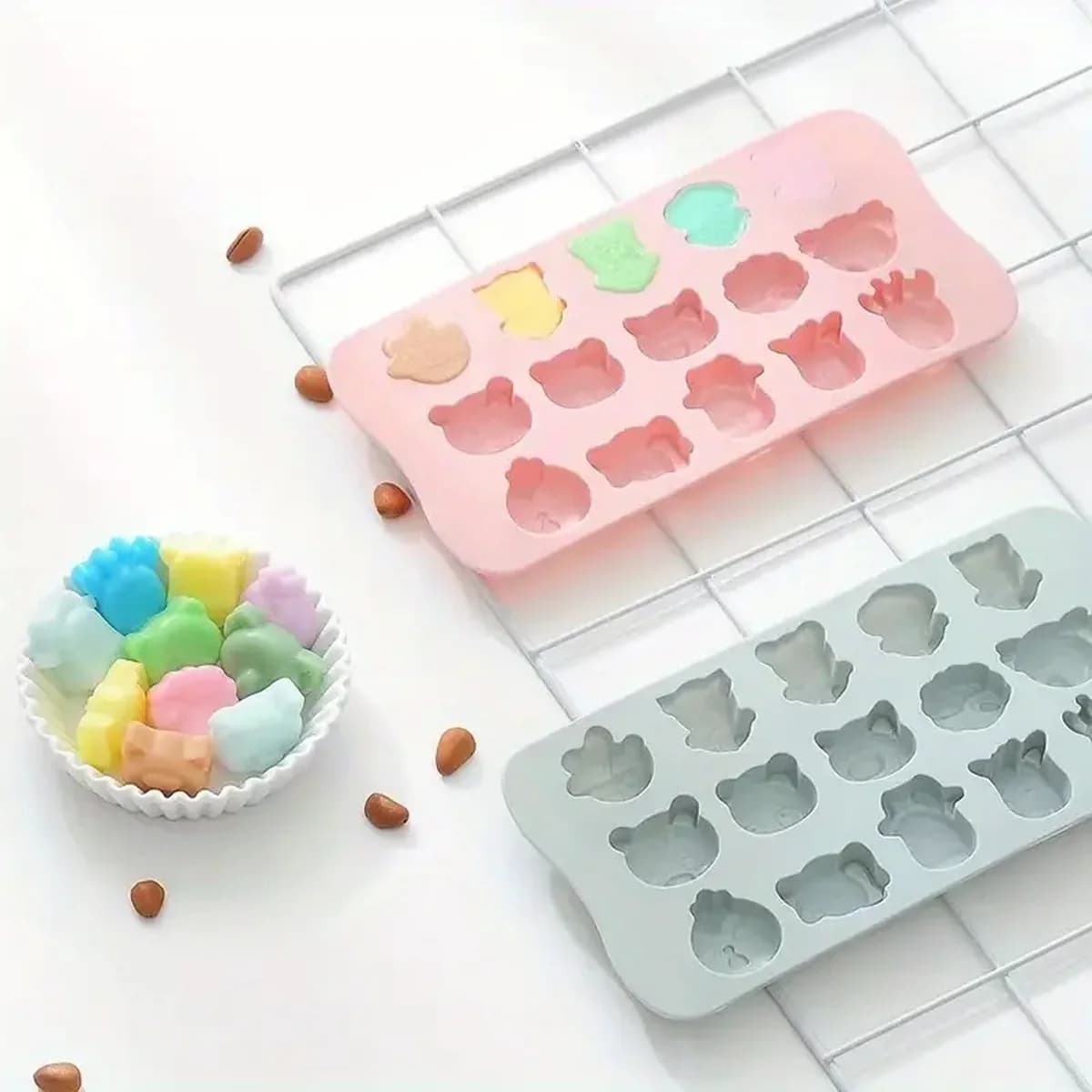 Stampo per Ghiaccio a Forma di Animale in Silicone, Contenitore Compatto per Cubetti di Ghiaccio Fatti in Casa per Frigorifero