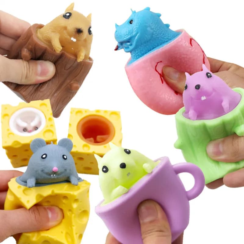 Divertente zucca scoiattolo astronauta blocco spremere giocattolo antistress nascondino figure antistress giocattoli agitati per bambini adulti