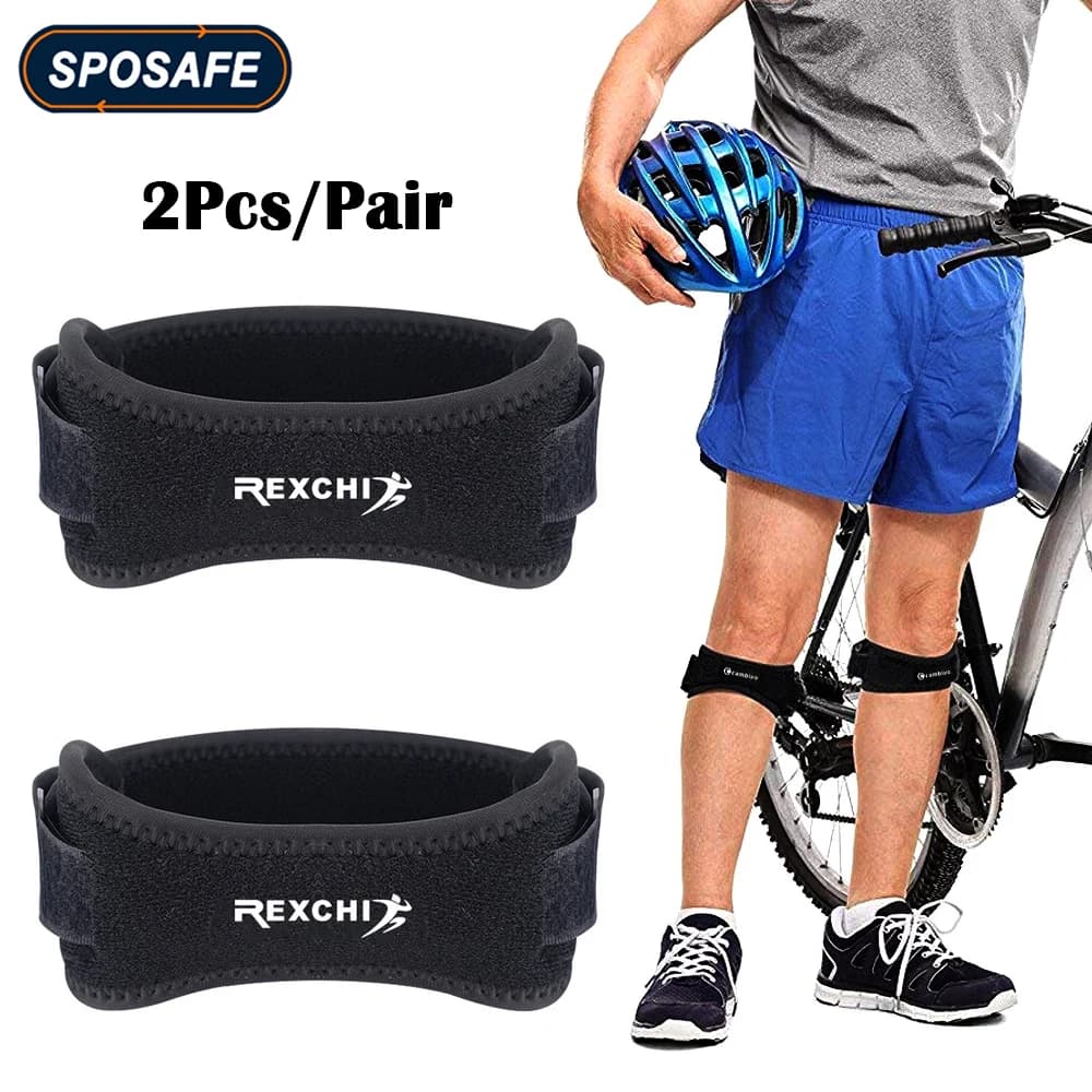 1 paio di cinturini per rotula regolabili ginocchiere in EVA supporto per ginocchio equipaggiamento sportivo protettivo corsa basket calcio pallavolo Tennis